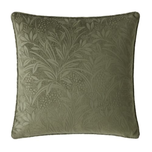 Barley Embossed Olive Green 50x50cm Microfibre Cushion