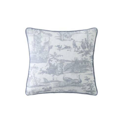 Braysmith Toile Chambray Blue 45x45cm Microfibre Cushion