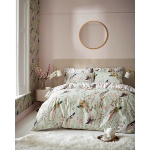 Clavering Birds Sage Green Bedding