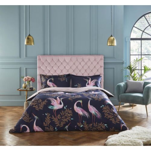 Dancing Cranes Midnight Bedding