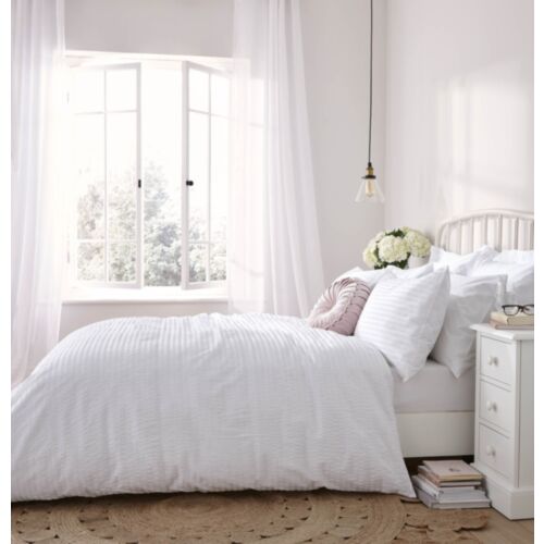 Emma Seersucker White Bedding