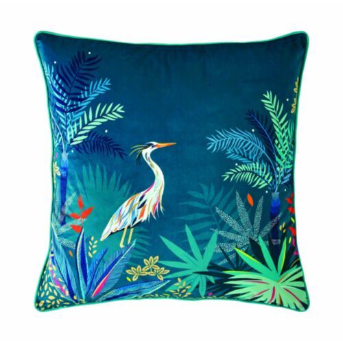 Heron Teal 50x50cm Feather Cushion
