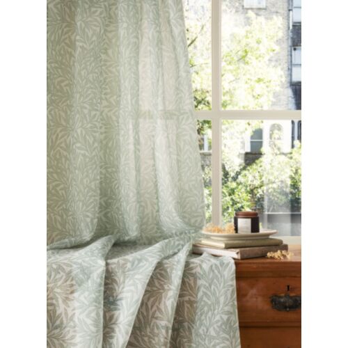 Original Willow Sage Voile Slot Top Sheer Panel Curtains