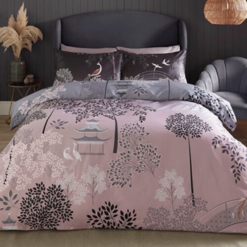 Pagoda Garden Blush/Grey Bedding