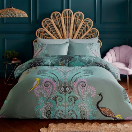 Peacock Filigree Dark Sage Bedding