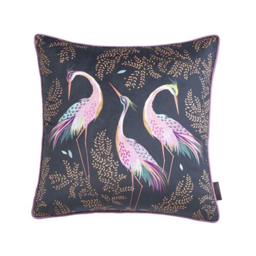Dancing Cranes Midnight 50x50cm Feather Cushion