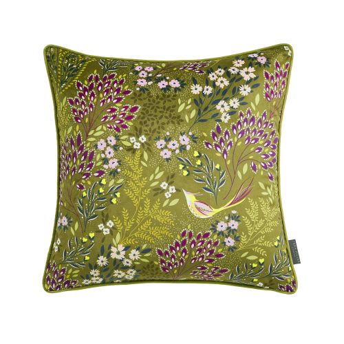 Songbird Olive Green 50x50cm Feather Cushion