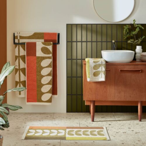 Stem Check Hazel/ochre Towels