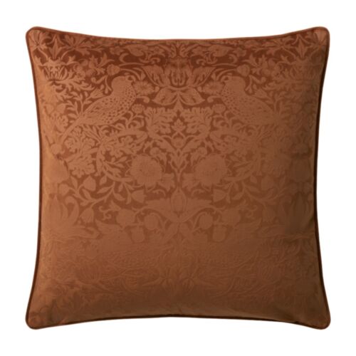 Strawberry Thief Embossed Saffron 50x50cm Microfibre Cushion