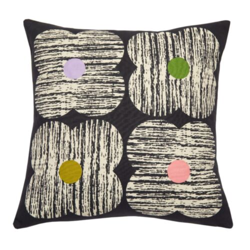 Textured Flower Slate 45x45cm Microfibre Cushion 
