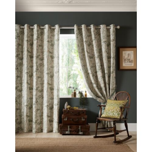 Wild Chervil Sedum Green Ready Made Curtains