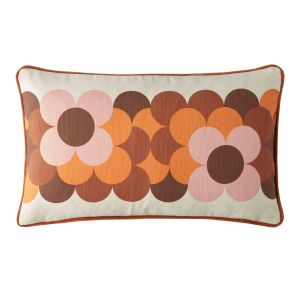 Retro Flower Stripe Canyon 30x50cm Microfibre Cushion