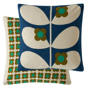 Wild Rose Navy 45x45 Feather Cushion