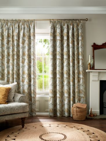 Acanthus Flint Ready Made Curtains