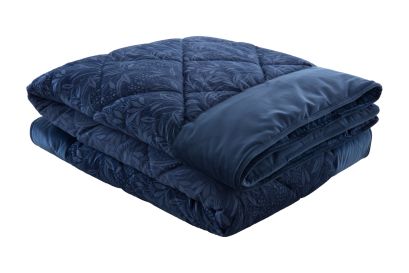 Barley Embossed Midnight Navy 235x235cm Quilted Bedspread