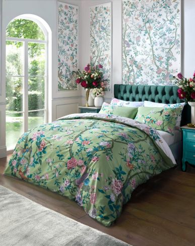 Chinoiserie Garden Green Bedding
