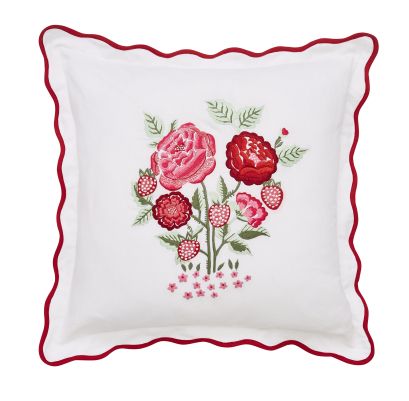 Strawberry Garden Rose 45x45cm Poly Cushion