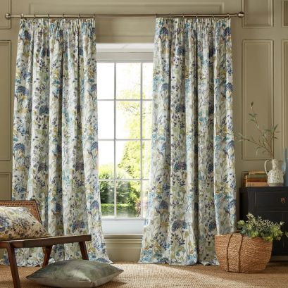 Country Hedgerow Sky Ready Made Curtains