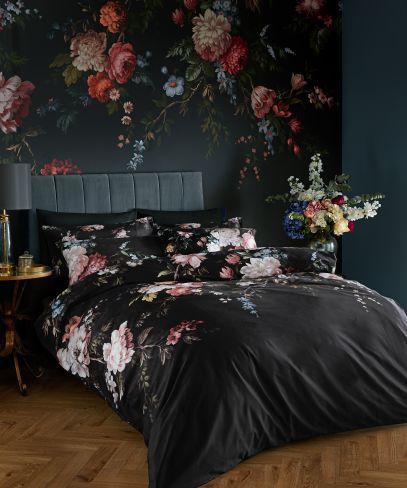 Hague Fleurs Black Bedding