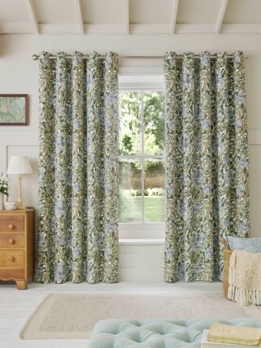 Honeysuckle Powder Blue Ready Made Curtains
