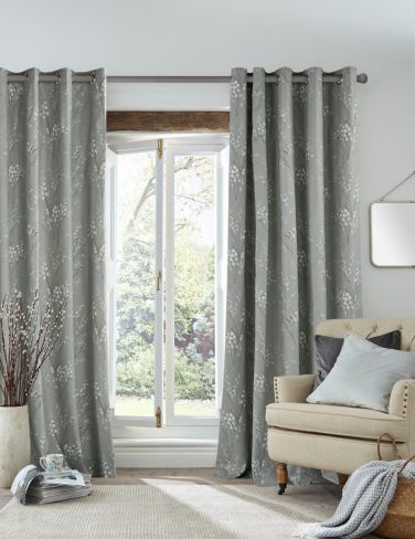 Pussy Willow Steel Eyelet Ready Made Curtains