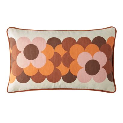 Retro Flower Stripe Canyon 30x50cm Microfibre Cushion
