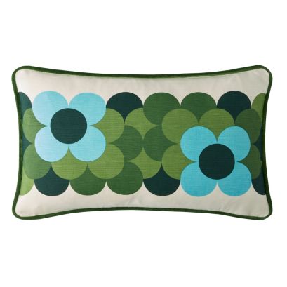 Retro Flower Stripe Riviera 30x50cm Microfibre Cushion