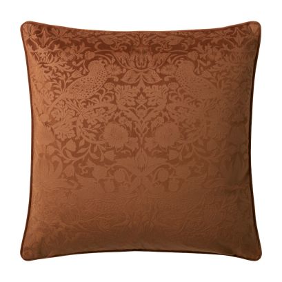 Strawberry Thief Embossed Saffron 50x50cm Microfibre Cushion