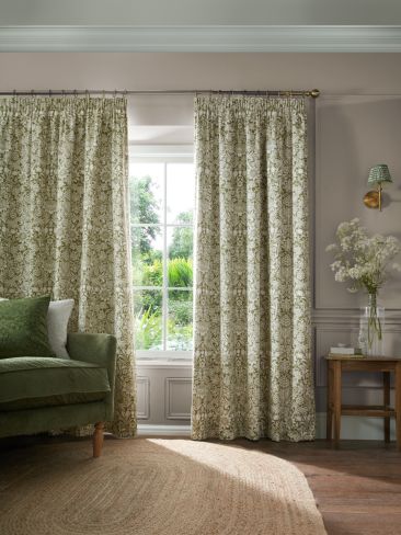 Sunflower Dark Olive Ready Made Curtains