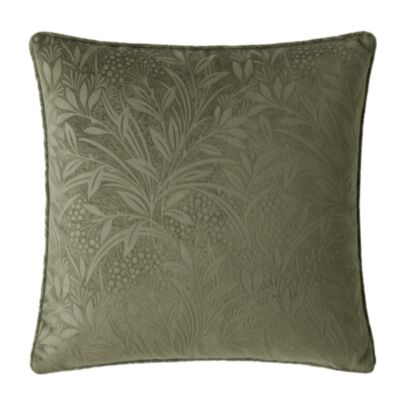 Barley Embossed Olive Green 50x50cm Microfibre Cushion