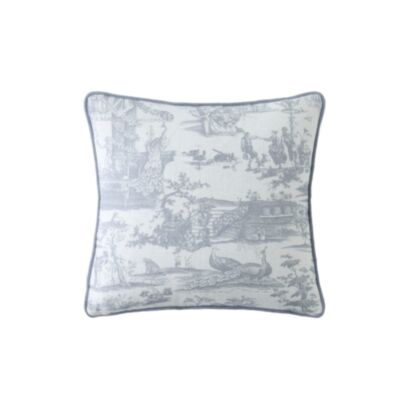Braysmith Toile Chambray Blue 45x45cm Microfibre Cushion
