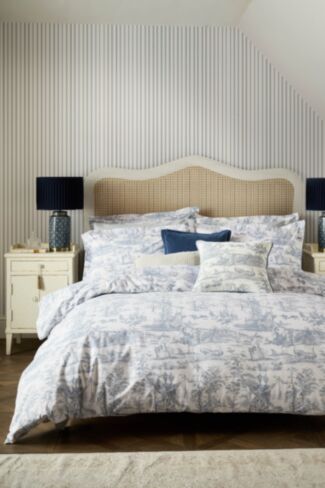 Braysmith Toile Chambray Blue Bedding