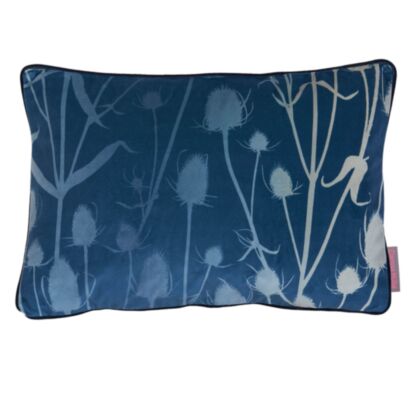 Teasel French Navy 40x60cm Feather Cushion