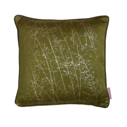 Whispering Grass Olive 43x43cm Feather Cushion
