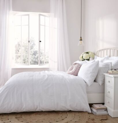 Emma Seersucker White Bedding