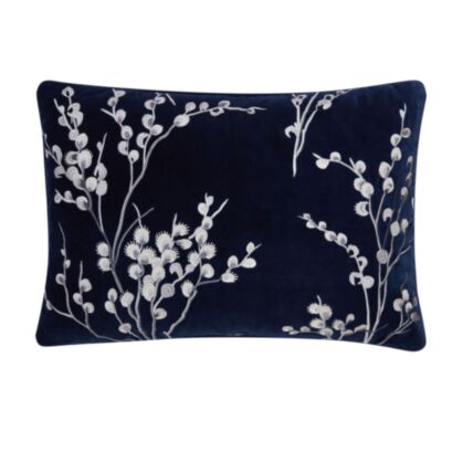 Pussy Willow Emb Mnight 35x50cm Feather Cushion