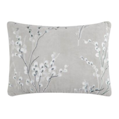 Pussy Willow Emb Steel 35x50 Feather Cushion