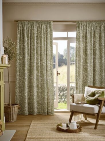 Original Willow Olive Green Ready Made Curtains