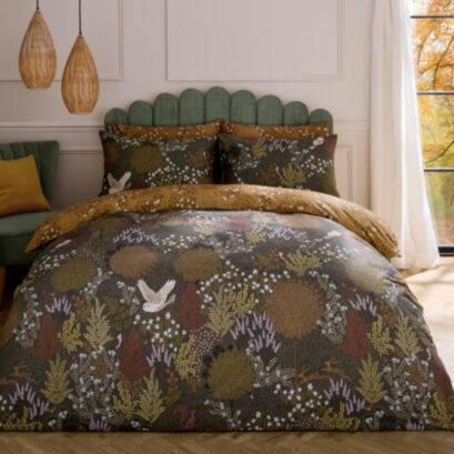 Owl Forest Deep Olive Bedding