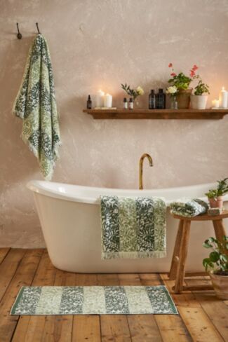Rose Stripe Sage Towels
