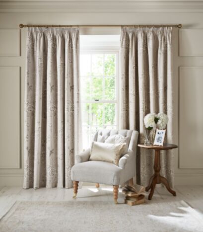 Rowsham Garden Natural Ready Made Curtains
