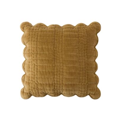 Scalloped Ochre Yellow Microfibre 43x43cm Cushion 