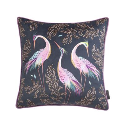 Dancing Cranes Midnight 50x50cm Feather Cushion