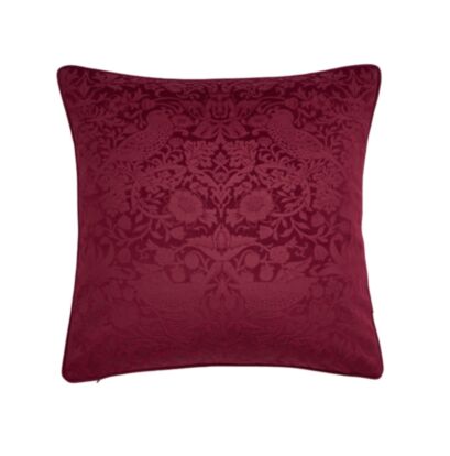 Strawberry Thief Embossed Berry Microfibre 50x50cm Cushion 