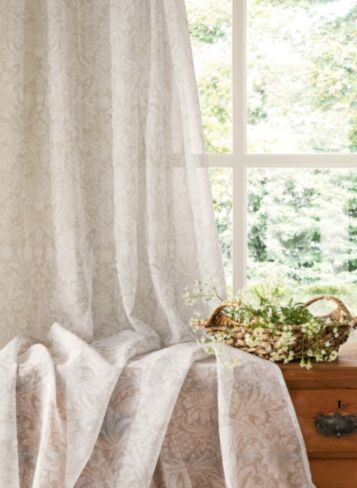 Sunflower Natural Voile Slot Top Sheer Panel Curtains