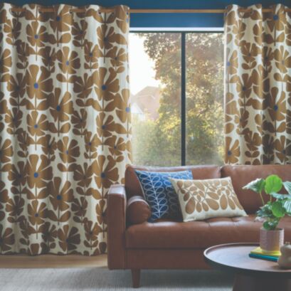 Wildflower Coffee Ready Made Curtains