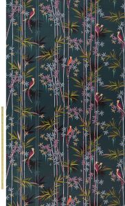 Linear Bamboo Velvet Dark Green