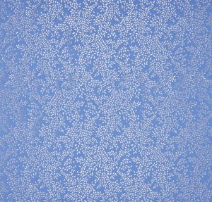 Metallic Leaves Cornflower Blue