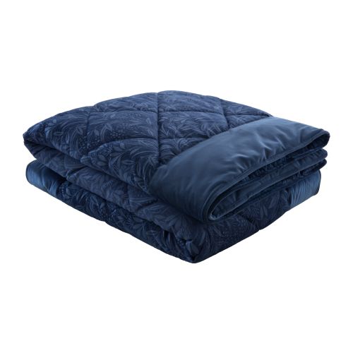 Barley Embossed Midnight Navy 235x235cm Quilted Bedspread