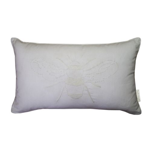 Bee White 30x50 Feather Cushion